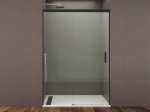 Paroi de douche coulissante, L. 95 à 200 cm, Hauteur 195 cm, STOCK DISPONIBLE, verre de sécurité et traité anti-calcaire, finition NOIR. livraison offerte et rapide.